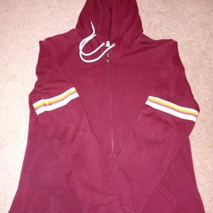 Burgundy zip up sweater